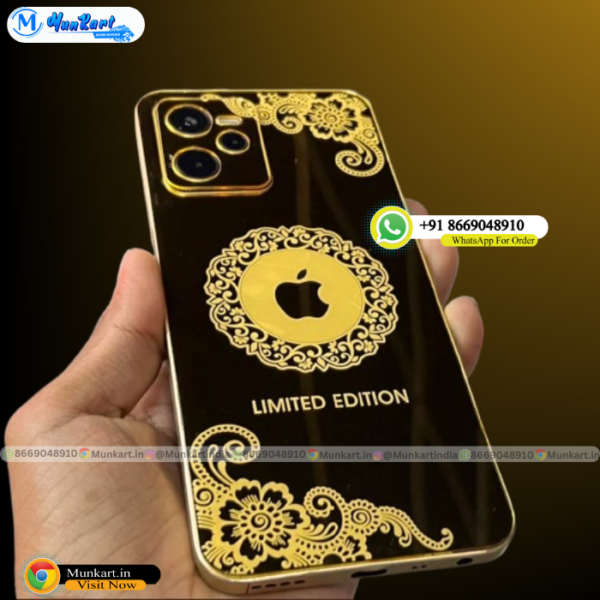 Apple Logo Luxury Golden Mobile Panel