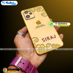 Apple Logo Luxury Golden Mobile Glass