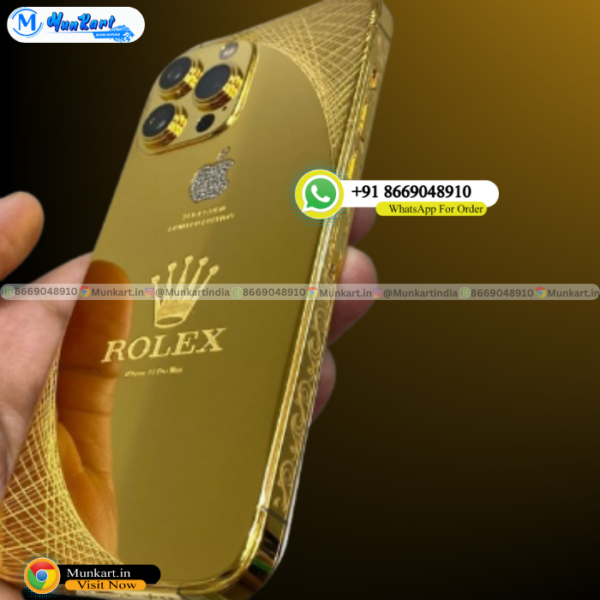 Rolex Luxury Golden Mobile Panel with Name