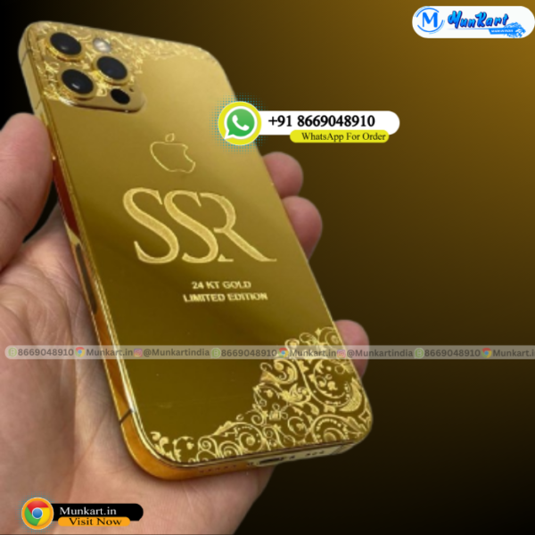 iPhone 15 Pro Max Golden Mobile Panel With Name