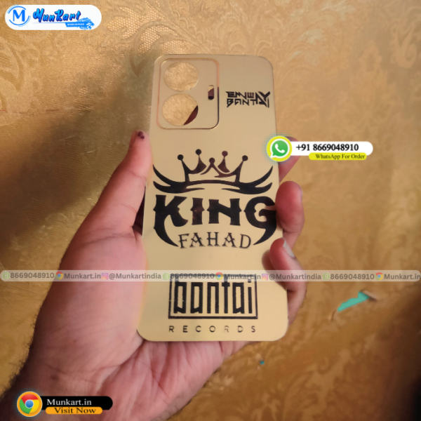 King Logo Golden Mobile Panel with Name