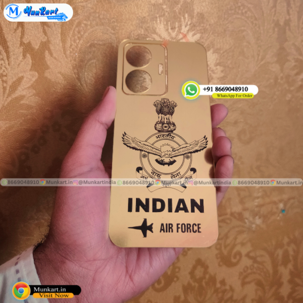 Indian Air Force Logo Golden Mobile Panel