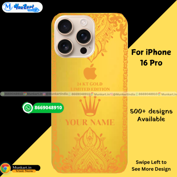 iPhone 16 Pro Golden Mobile Cover