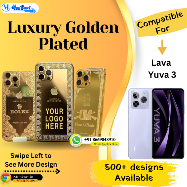 Lava Yuva 3 Golden Mobile Panel Cover