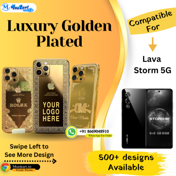 Lava Storm 5G Golden Mobile Panel Cover