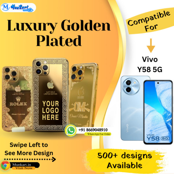 Vivo Y58 5G Golden Mobile Panel Cover