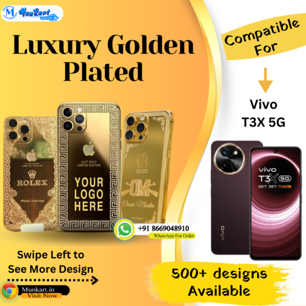 Vivo T3X 5G Golden Mobile Panel Cover