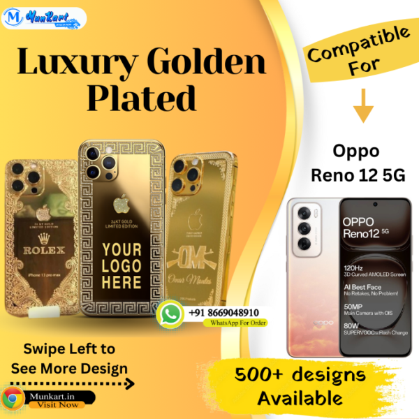 Oppo Reno 12 5G Golden Mobile Panel Cover