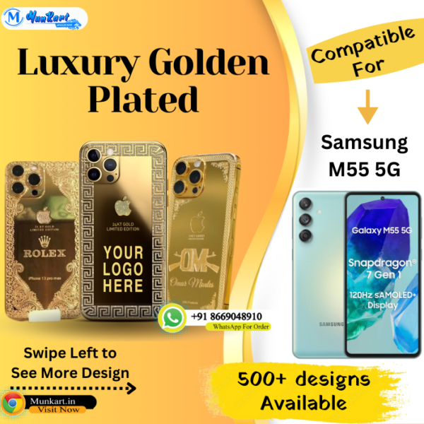 Samsung M55 5G Golden Mobile Panel Cover