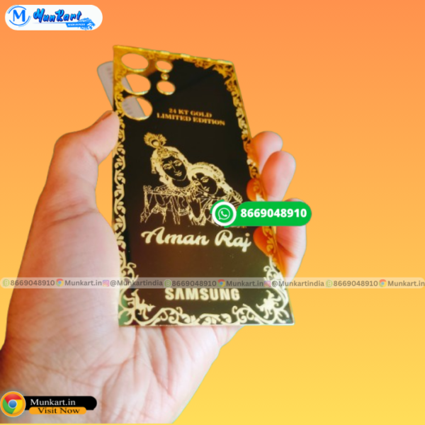 Samsung S24 Radha Krishna Photo Luxury Golden Mobile Panel