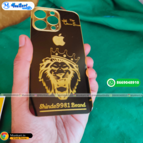 Lion Logo With Name Golden Back Cover For iPhone 16 Pro Max