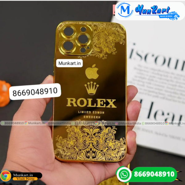 Rolex Logo Golden Back Panel For iPhone 16 Pro Max