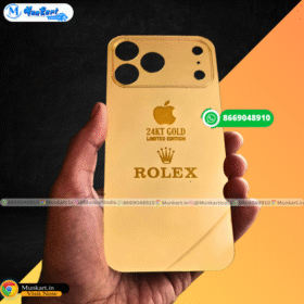 iPhone 17 Pro Luxury Golden Mobile Back Cover