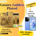 Tecno Camon 20 Pro 5G Stylish Golden Back Plate-