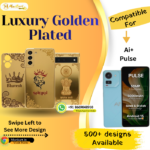Ai Pulse Luxury Golden Back Glass Cover