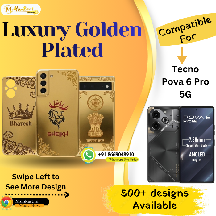 Tecno Pova 6 Pro 5G Luxury Golden Back Cover