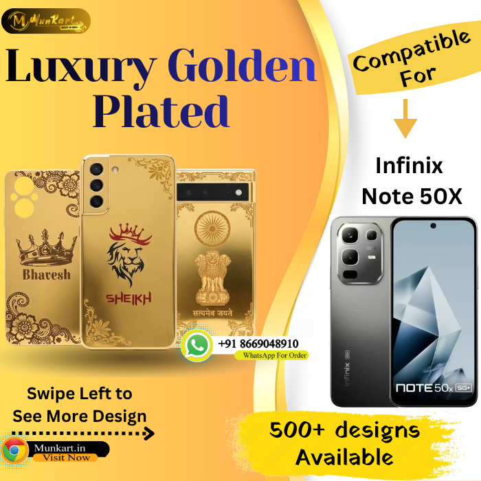 Infinix Note 50X Premium Golden Back Cover Design