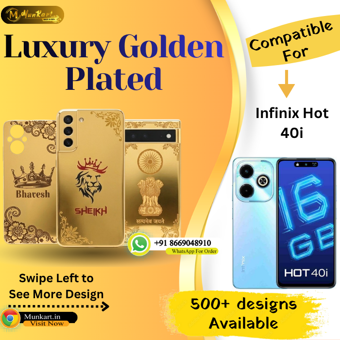Infinix Hot 40i Luxury Golden Mobile Panel Cover