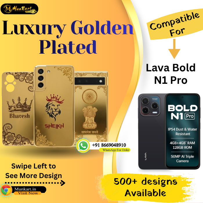 Lava Bold N1 Pro Stylish Golden Panel