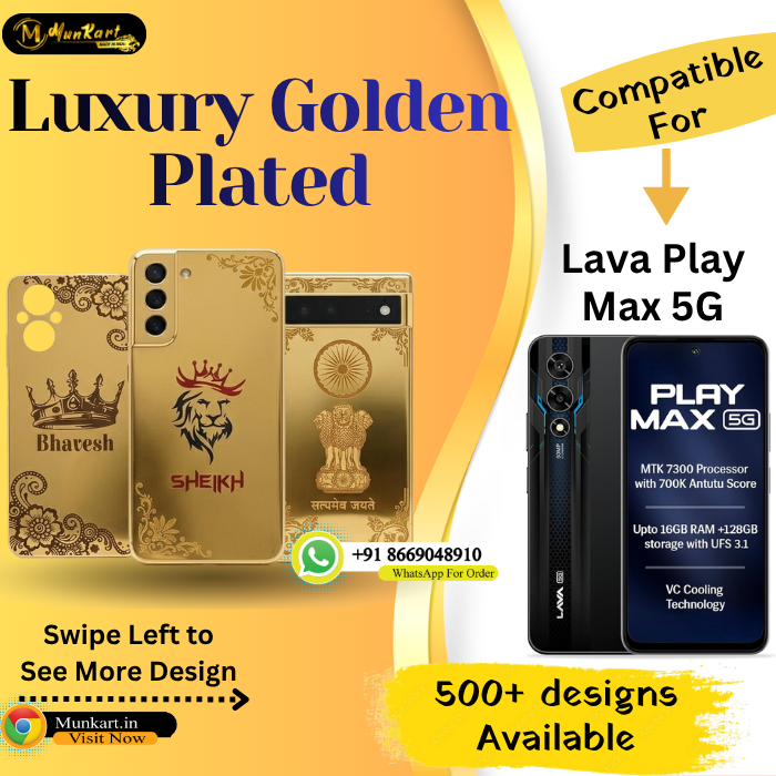 Lava Play Max 5G Luxury Golden Back Glass