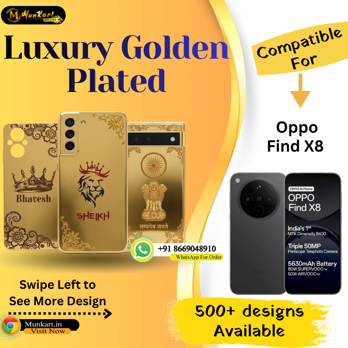 Oppo Find X8 Luxury Golden Back Glass