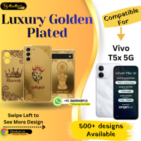 Vivo T5x 5G Luxury Golden Back Glass