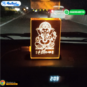 Lord Ganesh LED Light Stand | Table Top Multicolor Glowing Stand Ganpati