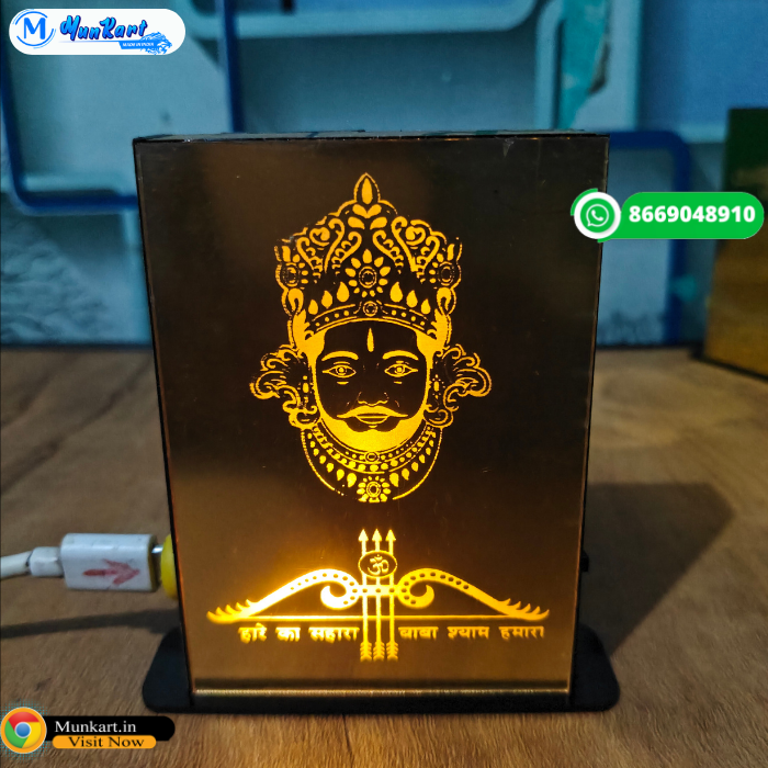 Khatu Shyam Baba LED Light Stand | Table Top Multicolor Glowing Stand