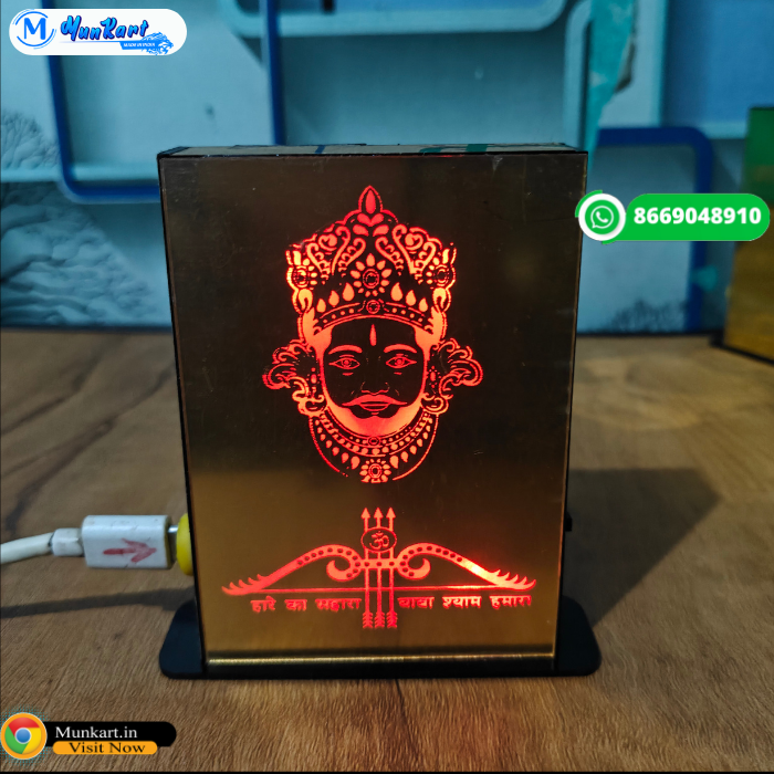 Khatu Shyam Baba LED Light Stand | Table Top Multicolor Glowing Stand 1
