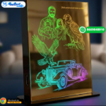 Photo Car Dashboard LED Light Stand | Table Top Multicolor Glowing Stand
