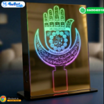 Alam Panjtan Pak Hand Logo LED Light Stand | Table Top Multicolor Glowing Stand