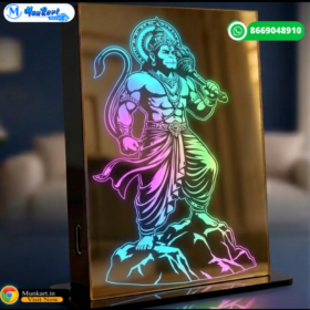 Hanuman Ji Photo LED Light Stand | Table Top Multicolor Glowing Stand