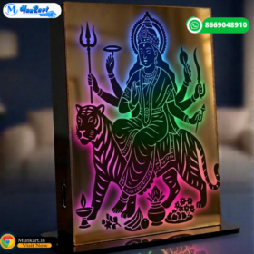 Laxmi Maa LED Light Stand For Car Dashboard | Table Top Multicolor Glowing Stand
