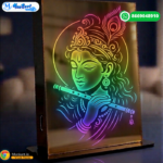 Shri Krishna Bhagwan LED Light Stand | Table Top Multicolor Glowing Stand