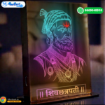 Shiv Chhatrapati shivaji Maharaj LED Light Stand | Table Top Multicolor Glowing Stand